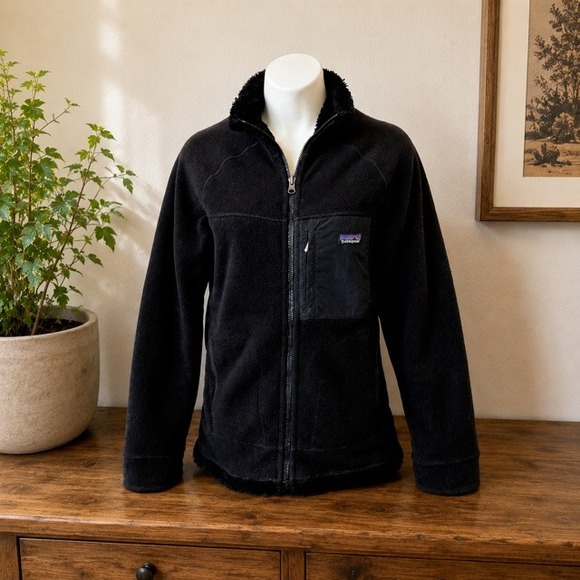 Patagonia Jackets & Blazers - Patagonia Synchilla Windzone Reversible Fleece Jacket Womens XS Black